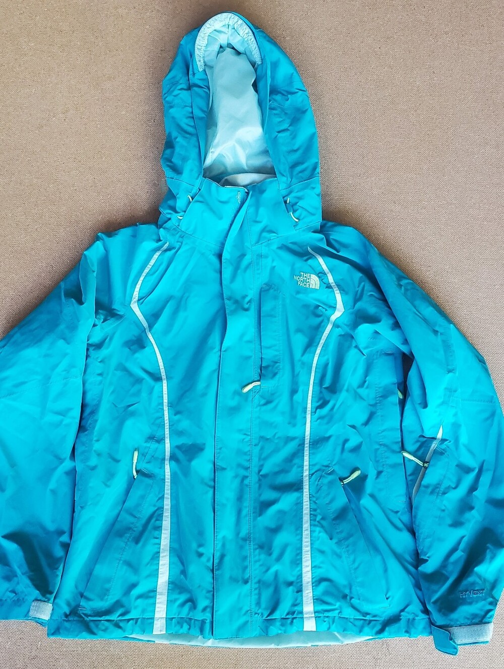 The North Face Bright Teal Hooded Shell Jacket